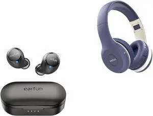 EarFun Free 1S Wireless Earbuds, [2023 Version] 4 Mics ENC Bluetooth 5.0 Earbuds K2 Kids Bluetooth Headphones with Volume Limited, 40H Playtime, Bluetooth 5.0 Headphones with Mic