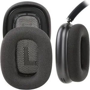 Upgrade Ear Cushions Earpads for Apple AirPods Max with Silica Gel Mesh Fabric& Strong Magnet, High Sound Quality (Black Dark Grey)