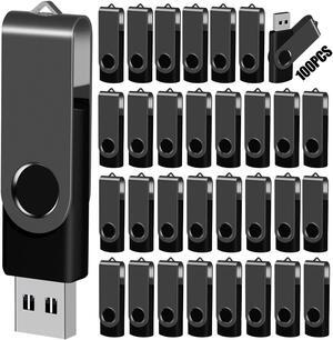 EASTBULL 4GB USB Flash Drive Bulk Thumb Drives 100 Pack with Lanyards USB 2.0 Jump Drive 4GB Memory Sticks Zip Drive Pen Drive for Storage and Backup Black 100PCS 4GB