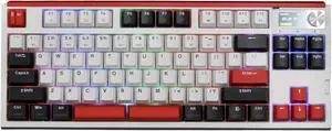 Glacier Skyloong GK87 Pro Lite TKL Layout Wireless/Wired Detachable USB-C Hot Swappable Mechanical Keyboard with Mini Display Screen and Knob, Split Space Bar Compatible (White/Black/Red)
