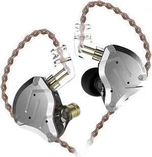 KZ ZS10 Pro in Ear Monitor Wired Earbuds Headphone KZ Earphone 4BA+1DD 5 Drivers Metal Earphones with Stainless Steel Faceplate, 2 Pin Detachable Cable (Black, Without Mic)