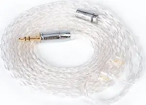 H HIFIHEAR KBEAR 8 IEM Cable 8 Core Silver Earphone Cable Ear Monitor Replacement Cable for Kbear KS1/KS2/Strom/Lark/Robin/Rosefinch/CCZ Melody/Coffee Bean/Warrior Earbuds (TFZ 3.5MM)