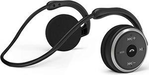 Behind The Head Headphones, itayak Bluetooth 5.0 Neckband Around Head Headphones Lightweight Small Foldable Wireless Sports Sweatproof Headset with Microphone, TF Card Slot & Carrying Case (Black)