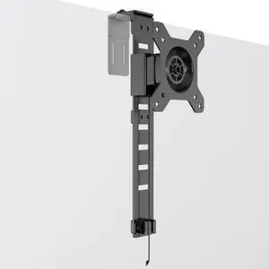 JOY worker Cubicle Monitor Mount, Height Adjustable Hanging Monitor Mount, 13"-34" Cubicle Monitor Hanger, Monitor Bracket with VESA mount 75*75/100*100mm, Clamp Hook Top Holds Up to 17.6 lbs, Black