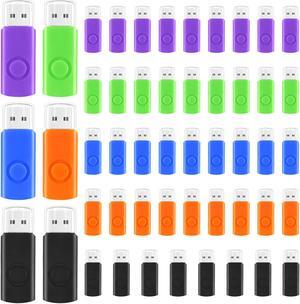 Kanayu 50 Pcs Flash Drive Bulk 2GB USB 2.0 Thumb Drives Small Jump Zip Drive Portable Fast Memory USB Flash Drive Stick for Laptop Tablet PC TV Car Audio for External Data Storage and Backup, 5 Colors