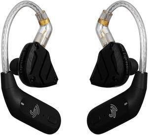 Jrumz XP02 Wireless in-Ear Monitor Earbuds, Lightweight IEM Earphones with Detachable Cables, 40-Hour Playtime, Over-Ear Earhooks Sound for Singers, Musicians, Drummers, and DJs
