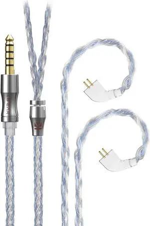 keephifi Earbuds Cable-TFZ 24 Core KBEAR [Expansion] Ear Monitor Upgraded Cable, 4N Copper Silver Plated Cable with 4.4mm Plug, Suit for Live-X T2-Galaxy IEM King-RS and TFZ Series (TFZ4.4, Blue)