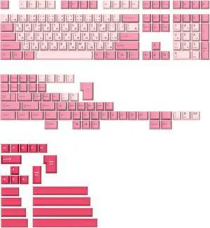 KPREPUBLIC Ghost Judges GJ Sakura Matsuri Hirigana JP Cherry PBT Doubleshot keycap for mx Keyboard 60 65 87 104 xd64 xd68 bm60 bm65 Pink
