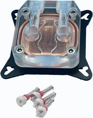 Graphics Card Water Cooling Block GPU Water Cooling Block Universal 52-63mm Copper Base Cool Inner 2-Hole Channel for Cools The GPU Chip-Transparent Block