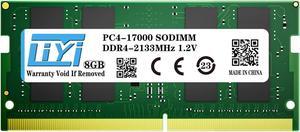 LIYI Memory Module 8GB DDR4 1.2V CL-15 2133MHz (PC4-19200) Non-ECC Unbuffered SO-DIMM Single 260pin Laptop Memory Ram for Notebook Laptop Computer Memory Upgrade