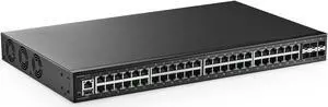 MokerLink 48 Port Gigabit Managed Switch, 6x10G SFP+, Console & USB Ports, L3 Smart Web Managed, Rackmount, DHCP QoS Vlan IGMP & Static Routing
