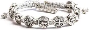 My Saint My Hero Benedictine Blessing Bracelet - Silver/Silver