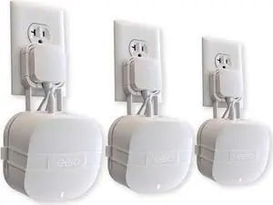 The Eero Genie for eero 6, 6+, and Mesh Wi-Fi: Wall Mount Outlet Holder Stand | Lowest Profile | Open Access | Multiple Install Options | Horizontal Outlets | Design Winner! (3-Pack)