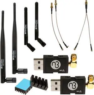 Nooelec Dual-Band NESDR Nano 3 Premium ADS-B (978MHz UAT & 1090MHz 1090ES) Bundle for Stratux, Avare, Foreflight, FlightAware & Other Applications. Includes 2 SDRs, 4 Antennas, 5 Adapters.