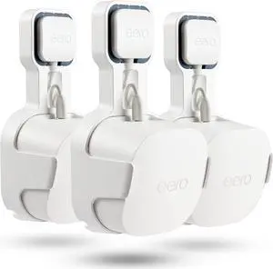 PETIMETI Wall Mount Holder for EERO 6+ Mesh WiFi System, Space Saving Outlet Wall Mount Bracket for EERO 6+ Router with Cord Management and Easily Moved(3 Pack)