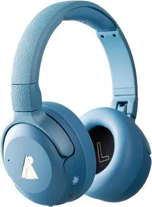 POGS Wireless Over-Ear Noise Cancelling Headphones | The Turtle | Adjustable and Durable Headphones | Volume Limited 85 dB, Microphone | Wireless Music-Sharing Function (rBlue)