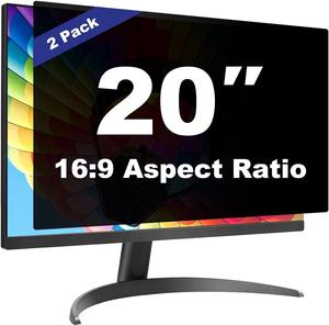 Pozlle 20 Inch Computer Privacy Screen Shield for 16:9 Widescreen Desktop Monitor - Anti-Glare Blue Light Privacy Filter and Anti Spy Privacy Screen Protector Film[2 Pack]