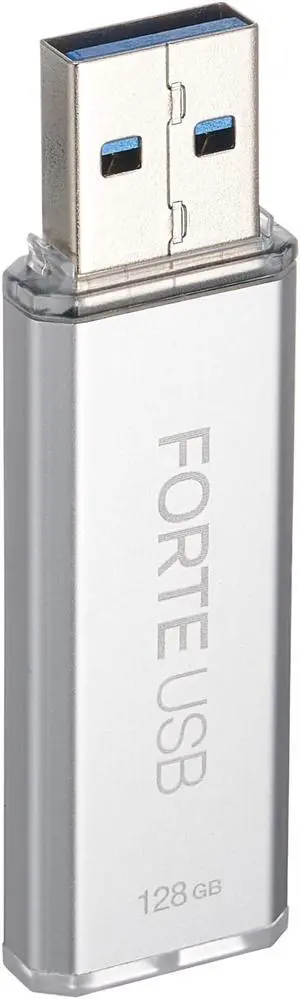 SecuX Forte - Encrypted USB Flash Drive - USB 3.2 Gen 1 - XTS-AES Encryption - Password Authentication - Automatic Locking - Silver Metal Casing (128, GB)