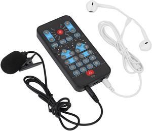 SYH&AQYE Voice Changer Card, Live Sound Card Voice Changer, Mini Voice Changer Device 8 Fixed Sound Effects Plug and Play, Handheld Sound Card for DJ, Music Studio Recording
