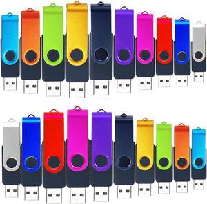 4GB USB Flash Drives 4 GB Thumb Drives 20 Pack TATMOHIK 2.0 USB Drives Bulk 2GB Flash Drives Pack Swivel Design with LED Indicator, Jump Drives Pack, Gig Sticks, Memory Sticks, Pen Drives