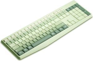 TISHLED Aesthetic Colorful Keyboard Wireless 2.4GHz/Bluetooth 106-Key with Numpad Low Profile Keycaps Silent Linear Mechanical-Feel Switches Ergonomic for Mac/Win, 1 AAA Battery, Matcha Green