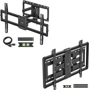 USX MOUNT Full Motion TV Wall Mount for Most 47-84 inch Flat Screen/LED/4K TV, TV Mount Bracket Dual Swivel Articulating Tilt 6 Arms, Max VESA 600x400mm, Holds up to 132lbs, Fits 8 12 16" Wood Studs