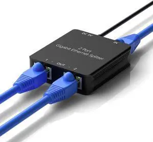 RJ45 Ethernet Splitter RJ45 Splitter High Speed 1000Mbps Network 1 In 2 Out (2 Devices Networked Simultaneously) RJ45 Ethernet Coupler Splitter for Cat5/Cat5e/Cat6/Cat6a/Cat7/Cat8 Internet Cable