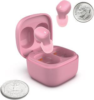 Coby Mini True Wireless Earbuds | Compact Lightweight in-Ear Headphones w/Case | World's Smallest Wireless Ear Buds w/Built-in Mic | Wireless Headphones, Bluetooth Headphones w/ 12-HR Play (Pink)