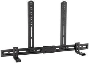 KAMIWI Adjustable Soundbar Mount,Universal Soundbar Mount,Sound Bar Mounting Bracket with Holes/without Holes, Non-Slip Base Holder Extends 3.9" to 6.1", Up to 13 LBS,Black