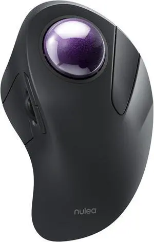 Nulea Wireless Ergonomic Trackball Mouse, Rechargeable, Bluetooth Rollerball Mouse, 44mm Index Finger Trackball, 5 Adjustable DPI, Compatible with PC, Laptop, iPad, Mac, Windows, Android