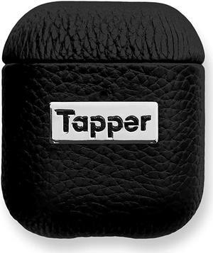 Tapper Black Leather/Silver Case for AirPods (1st and 2nd generation)