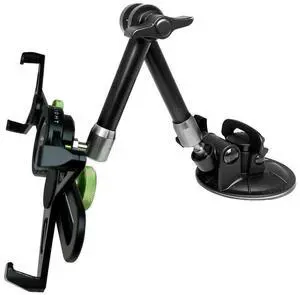 MYGOFLIGHT Flex Suction Cup Articulated Arm Sport Mount and Universal Cradle Kit for Any 7-11 iPad Mini Air Pro Android Tablet PC for Airplane Car RV Truck Boat Window Mounting