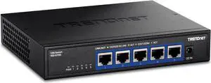 TRENDnet 5-Port 10G Switch, TEG-S750, 5 x 10G RJ-45 Ports, 100Gbps Switching Capacity, Supports 2.5G and 5G-Base-T Connections, Ethernet Splitter, NDAA & TAA Compliant, Lifetime Protection, Black