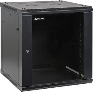 Aeons 12U Signature Wall Mount 19-inch IT Network Cabinet Enclosure Server Rack 22-inch Depth Glass Door