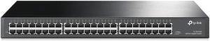 TP-Link 48 Port Gigabit Ethernet Switch | Plug and Play | Sturdy Metal w/ Shielded Ports | Rackmount | Fanless | Traffic Optimization | Unmanaged (TL-SG1048) , Black
