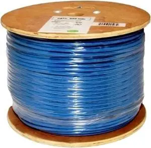 Vertical Cable Cat6, 550 MHz, Shielded, 23AWG, Solid Bare Copper, 1000ft, Bulk Ethernet Cable, Blue