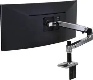 Ergotron  LX Monitor Arm, Single Monitor Desk Mount  fits Flat Curved Ultrawide Computer Monitors up to 34 Inches, 7 to 25 lbs, VESA 75x75mm or 100x100mm  Polished Aluminum