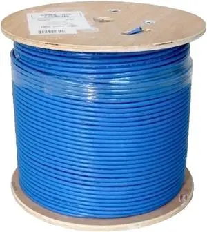 Vertical Cable Cat6A 10G, UTP, 23AWG, Solid Bare Copper, PVC, 1000ft Bulk Ethernet Cable, Blue