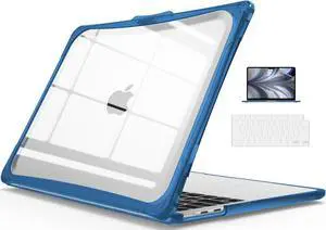 IBENZER Hexpact Compatible with 2025 2024 2023 2022 MacBook Air 13 inch Case M4 A3240 M3 A3113 M2 A2681, Heavy Duty Case & KeyboardCover & ScreenFilm for Mac Air 13.6, Navy Blue, HPE-KK-NVBL+2