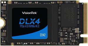 VisionTek 2242 DLX4 M.2 SSD - 2TB - PCIe Gen 4.0 x4 NVMe - 2900MB/s Read, 4775MB/s Write - Laptops, Handheld Gaming PCs, NUC