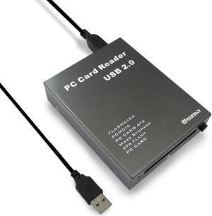 SZBJ USB2.0 Plastic Version Interface PCMCIA Card Reader,Read Flashdisk,PCMCIA,PC Card ATA,Mass Storage ATA Flash,PC Card (Card Reader, Gray)