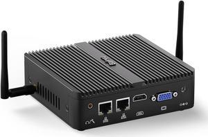 Baieyu Fanless PC Support Win 10 Pro, Industrial Mini PC Celeron J4125, 8GB DDR4 RAM 256GB SSD, Mini Computer 4K HD/VGA Dual Display, 2 Gigabit Ethernet, Dual RS232 COM, Dual Band WiFi, BT 4.0