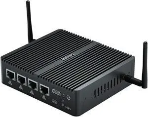 Baieyu Gateway Soft Router Mini Computer Celeron J4125 Processor, 8GB DDR4 256GB SSD, Mini Desktop PC Support 4K HD, 2.4G/5G WiFi, BT 4.0, Home Office Factory Router Firewall