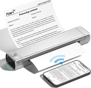 Itari Portable Thermal Printer Wireless Travel - Bluetooth Printer for Phone, Small Printer for Laptop, Compact Inkless Printer for Vehicle Home Use School Office, Support 8.5" X 11" Letter Paper