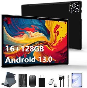 Tablet 10.1 Inch Android 13 Tablets 2024 Latest Android Tablet 128GB ROM+16GB RAM (8+8 Virtual), 2 in 1 Tablet with Keyboard, Powerful Octa-Core+13MP Camera, 1TB TF Expandable, FHD WiFi Tablet PC