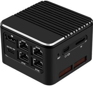 Mrroute MR-M1 Mini PC, Intel N100,16GB RAM NO SSD Barebone Portable Mini Desktop Computer 4K@60Hz Dual Display HDMI+Type-C/USB3.0/4 LAN,Linux/Ubuntu PC