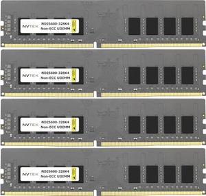 NVTEK 128GB (4X32GB) DDR4 3200MHZ PC4-25600 2Rx8 1.2V 288-PIN Non-ECC Unbuffered UDIMM Desktop PC Computer Memory KIT
