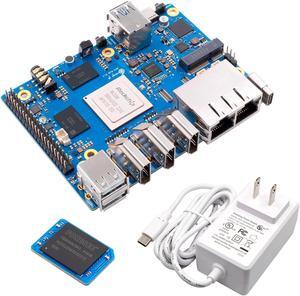 Orange Pi 5 Plus 32GB with 256GB eMMC Module Rockchip RK3588 8 Core 64 Bit Single Board Computer, 2.4GHz Frequency AI Accelerator NPU Run Orange Pi OS, Android, Linux (Pi 5 Plus 32G+Supply+256GB eMMC)