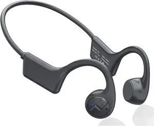 ROPASOMIC Bone Conduction Headphones, 12 Hours Playtime Bluetoeth 5.3 Headset Open Ear Wireless Earphone - IP55 Sweatproof Built-in Mic,Perfect for Running Cycling Hiking Workouts(Black)