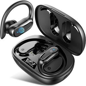 Wireless Earbuds Bluetooth 5.3 Headphones 42Hrs Playtime in Ear Buds Sports Earphones with Hi-Fi Stereo, Over-Ear Earhooks Headset with Dual LED Display/IP7 Waterproof/Noise Cancelling for Workout